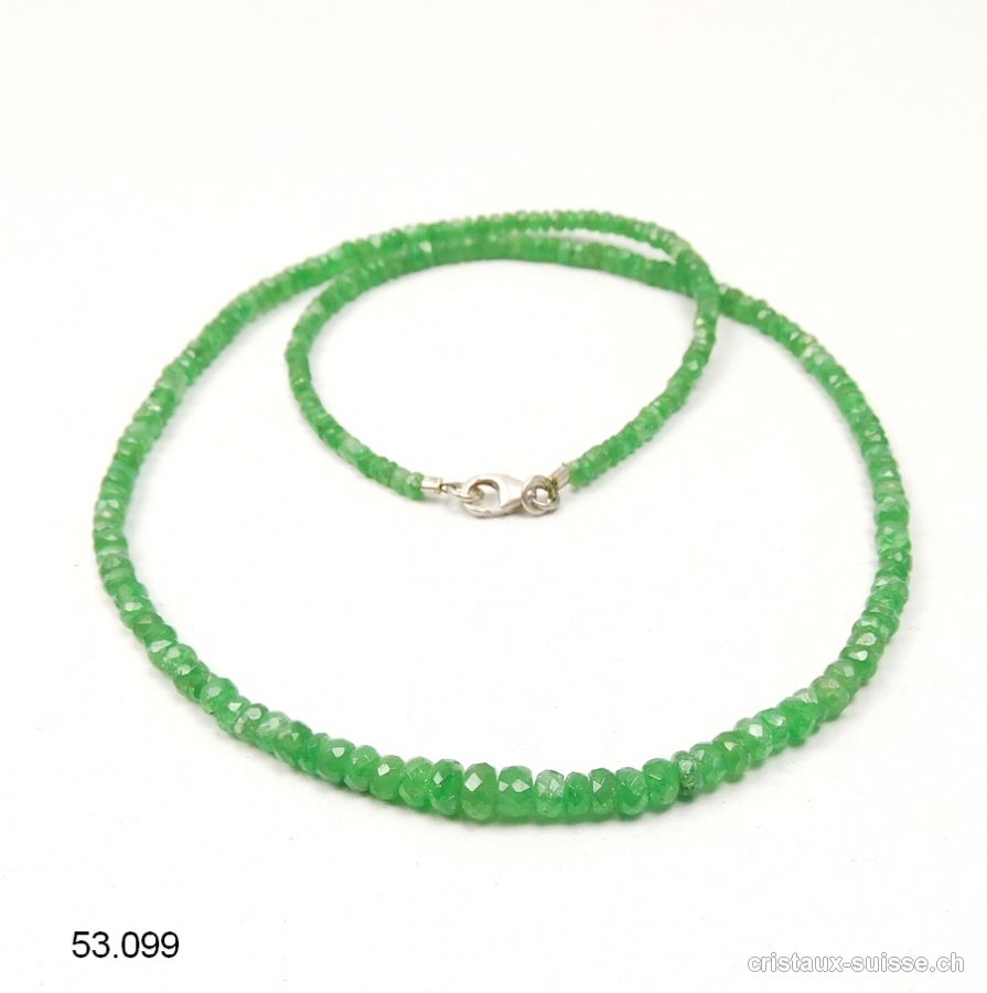 Collier Grenat Tsavorite facetté 2 à 4 mm / 45 cm