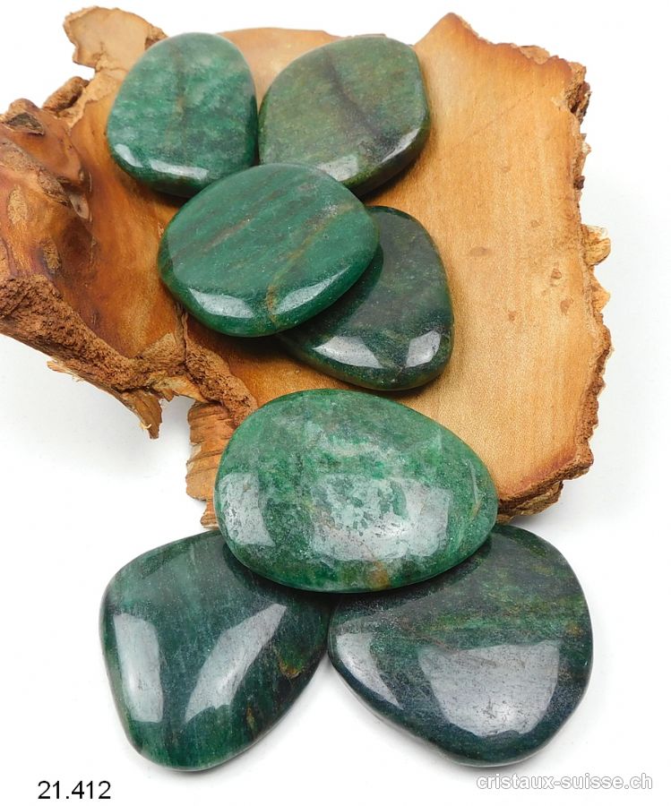 Aventurine - Fuchsite vert-brun plat 4 - 5 cm. Taille L-XL. Offre Spéciale