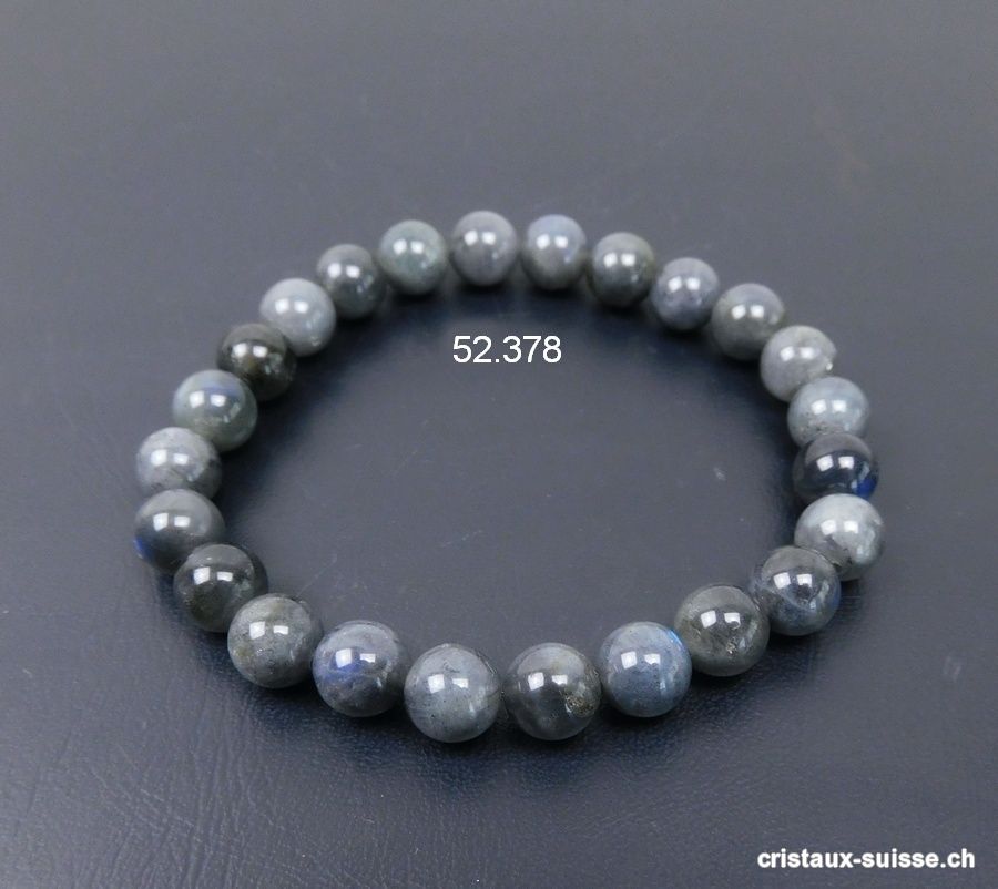 Bracelet Labradorite foncée 10 mm / 19 cm