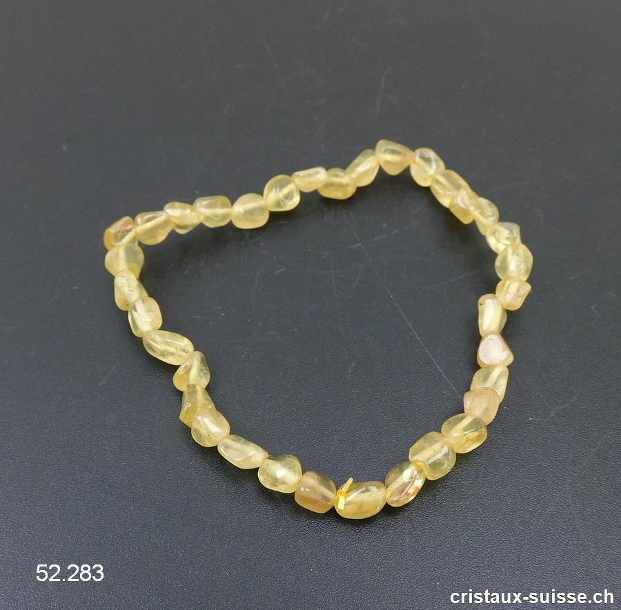 Bracelet Apatite jaune 5 à 7 mm, élastique 19 cm. Taille L