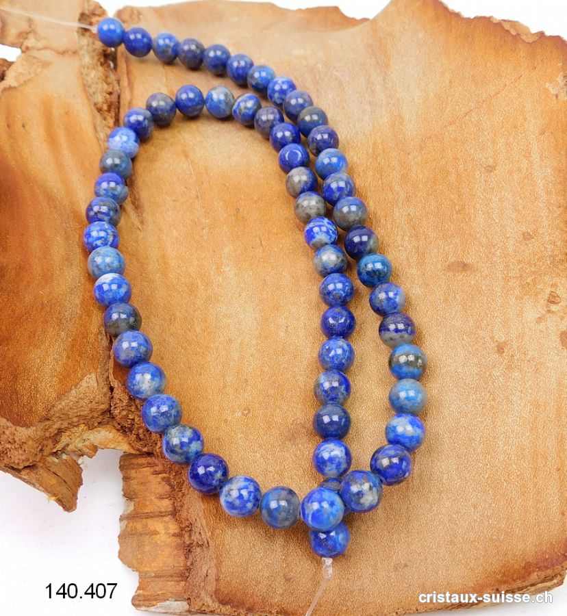 Rang Lapis-lazuli 6,5 mm / 39,5 cm, env. 60 boules. Offre Spéciale