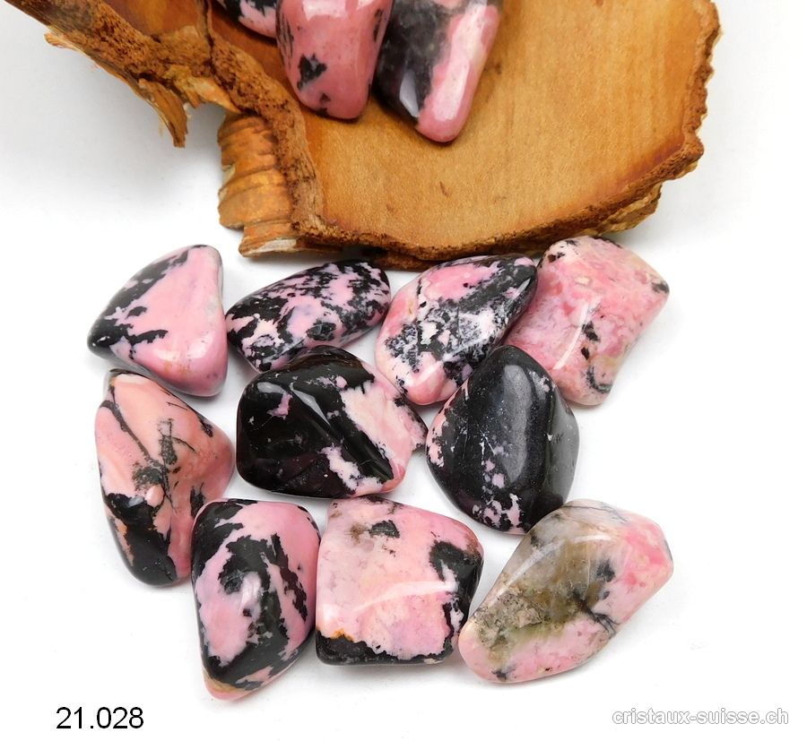 Rhodonite 2,5 - 3,5 cm/10 - 15 grammes. Taille M