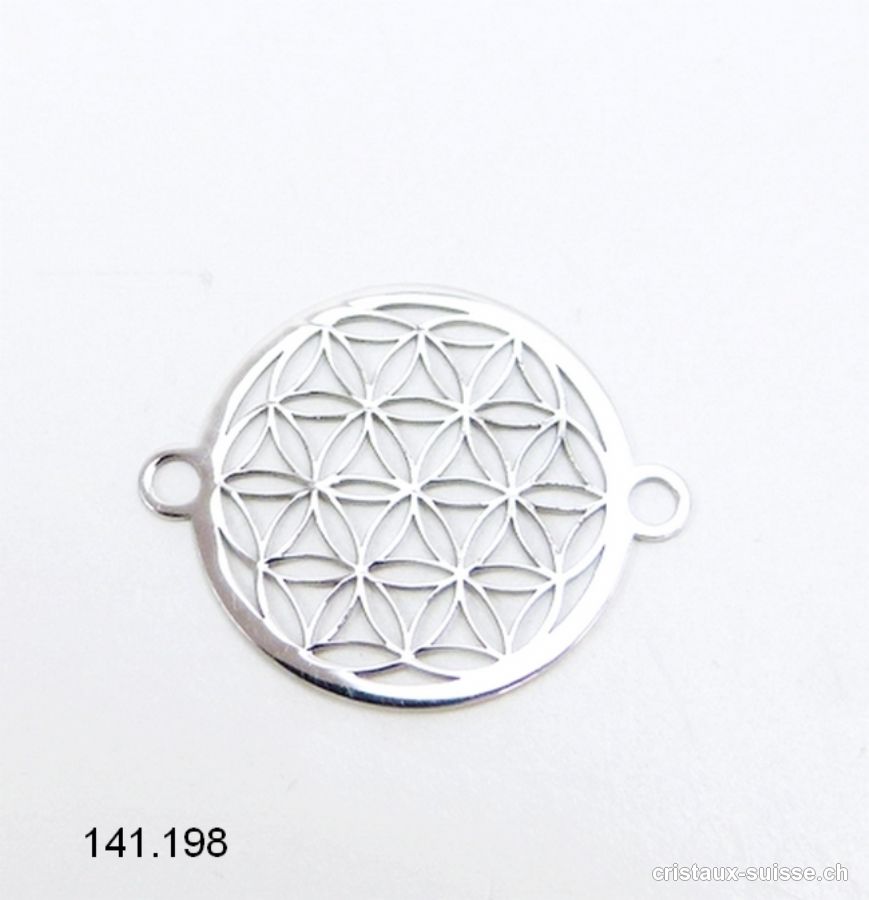 Fleur de Vie, intercalaire en argent 925, 2 oeillets