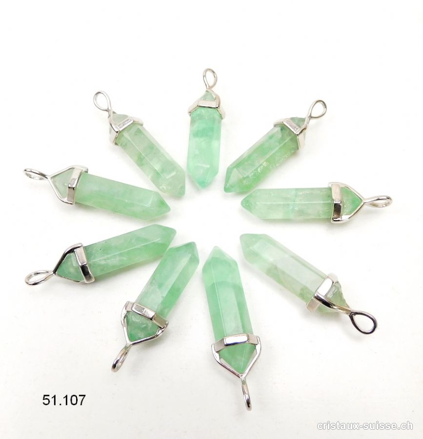 Pendentif Fluorite verte 3 cm. OFFRE SPECIALE