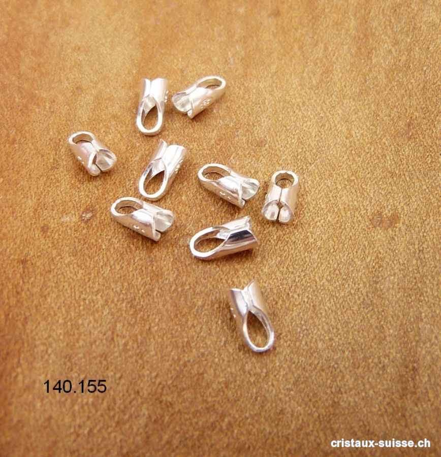 1 x Embout à écraser pour bande 1,2 à 1,5 mm, en argent 925 
