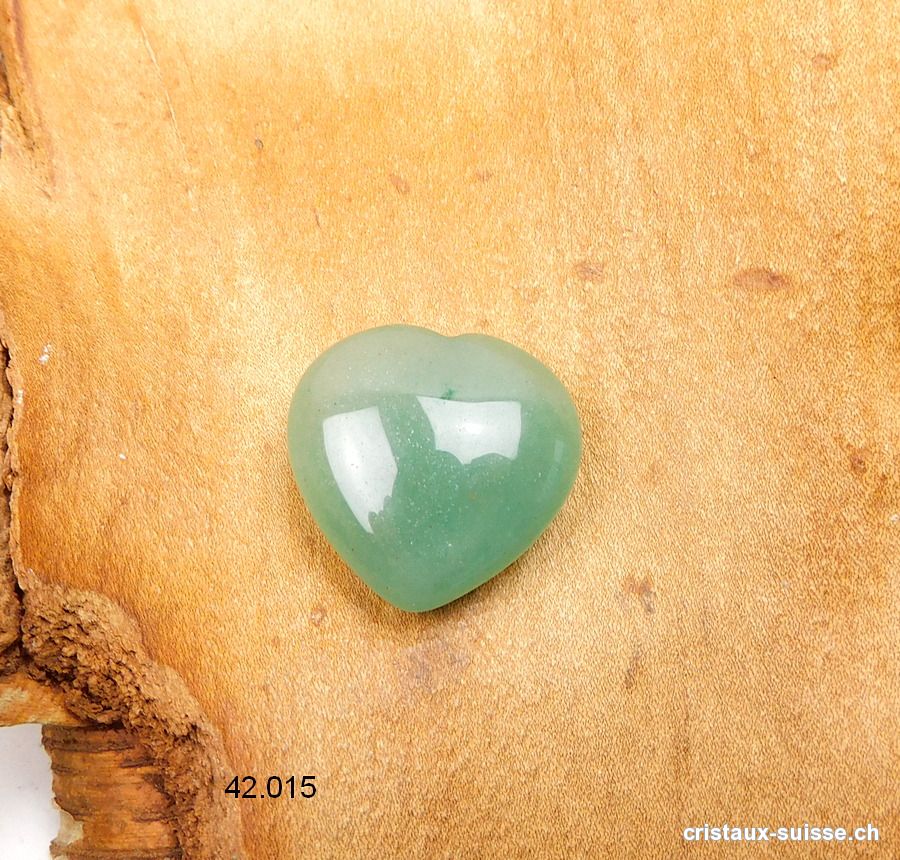 Coeur Aventurine verte 2,5 x 2,5 x 0,7 cm