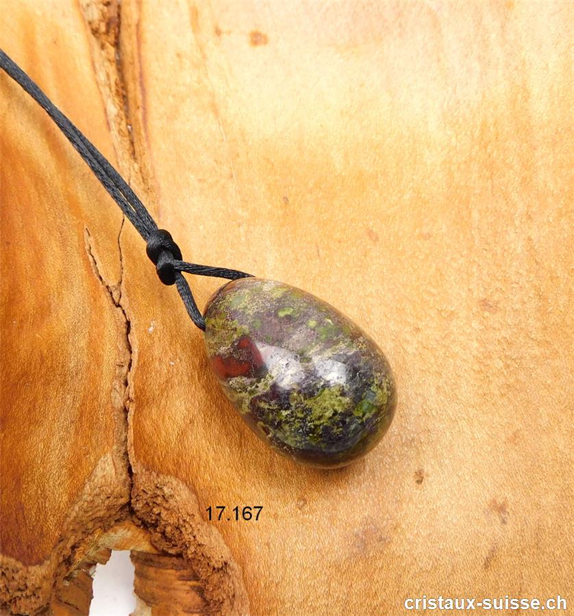 1 Oeuf YONI Jaspe Dragon - Dragon Stone 3 x 2 cm. Taille S. PERCÉ