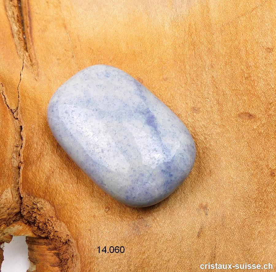 Quartz bleu, pierre anti-stress rectangulaire 4,5 x 3 cm