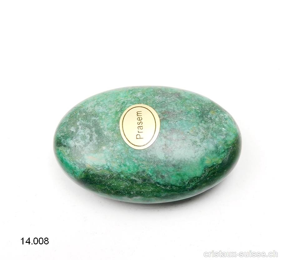 Prase - Jaspe vert, pierre anti-stress arrondie 4,5 x 3 cm