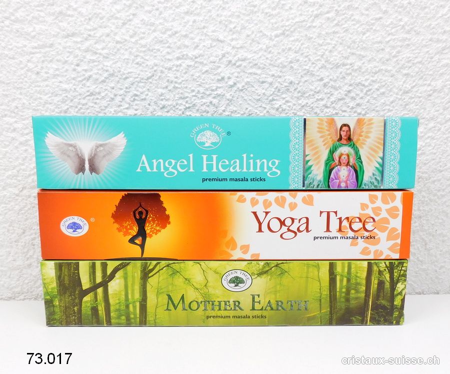 3 Boîtes - Bâtons Encens MOTHER EARTH - YOGA TREE - ANGEL HEALING. Offre Spéciale