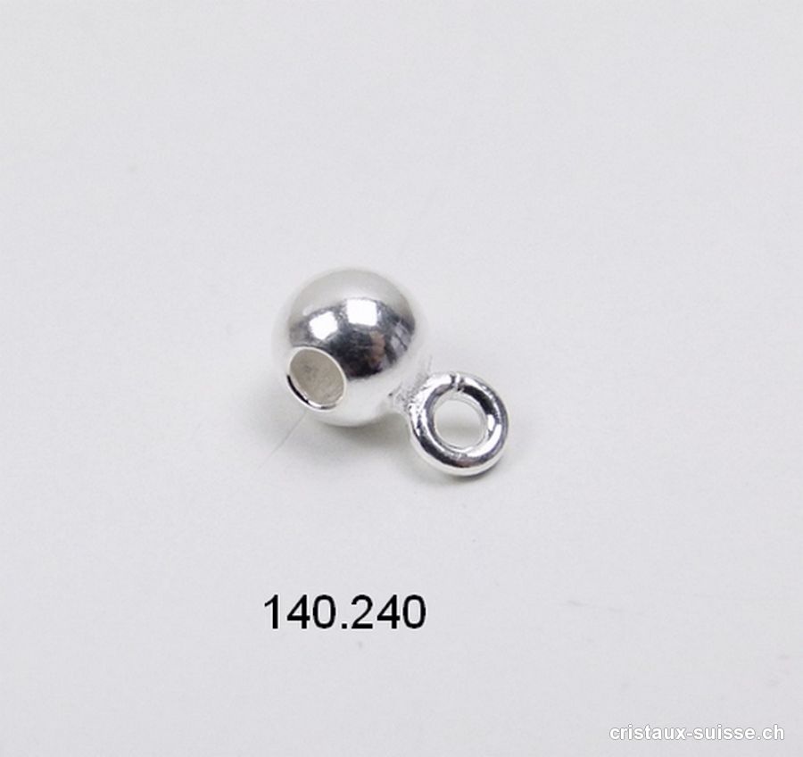 Boule intercalaire 4 mm avec oeillet fermé en argent 925. Offre Spéciale