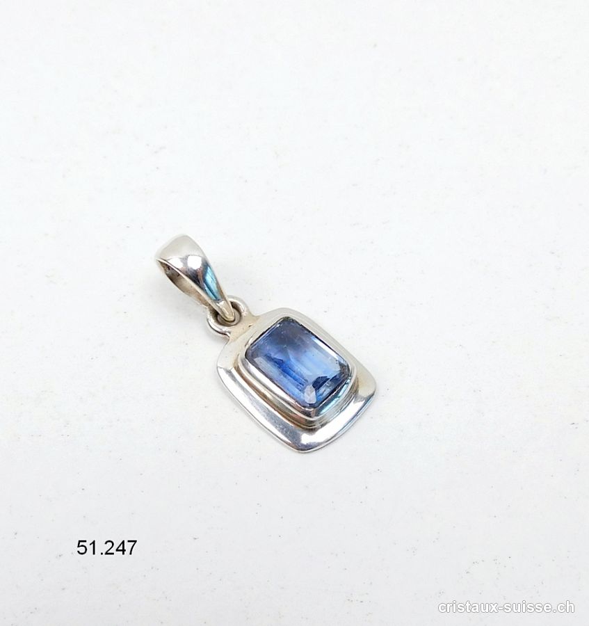 Pendentif Cyanite bleue 1,5 cm en argent 925