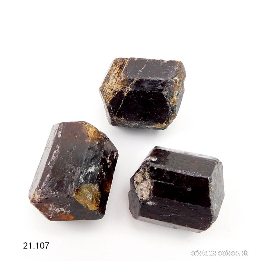 Tourmaline brune - Dravite, biterminée brute 2,7 - 3 cm / 24 à 27 grammes