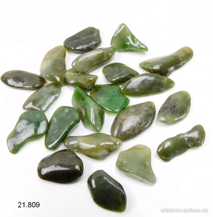 Néphrite Jade vert 1,5 - 2,5 cm. Taille S. Offre Spéciale