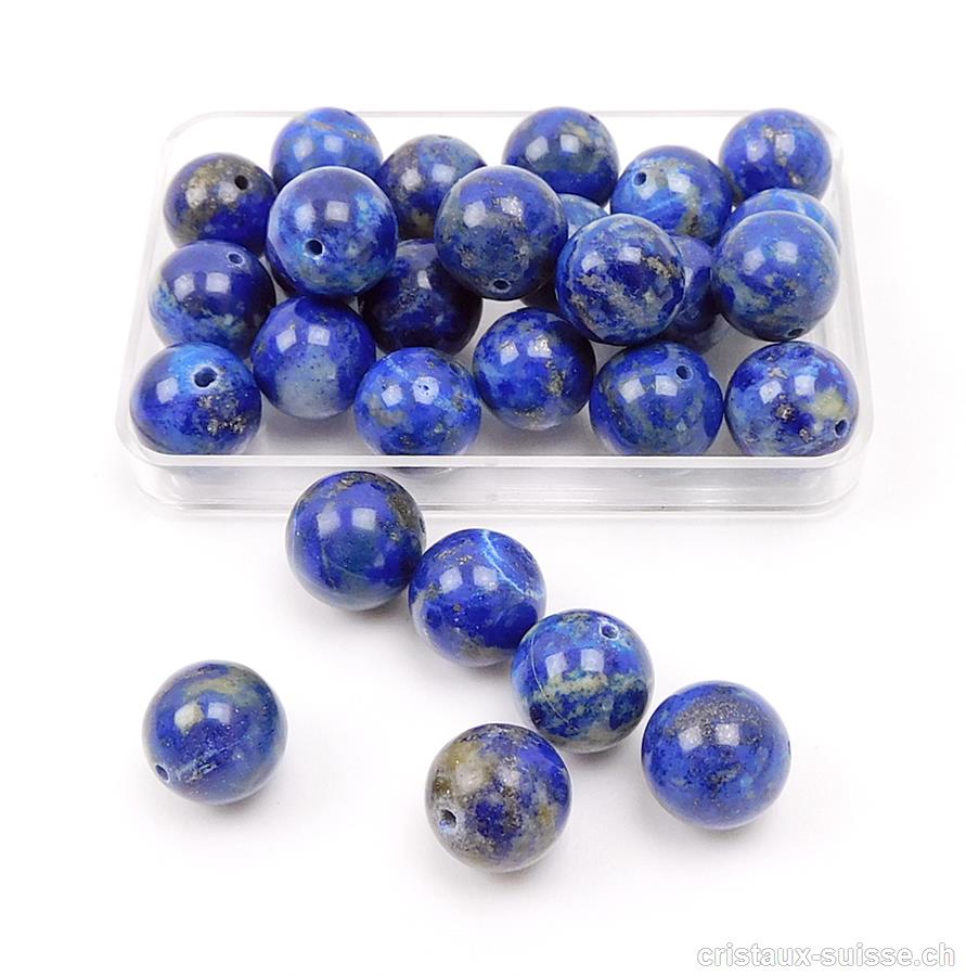 Lapis-lazuli AB, boule percée 9,8 - 10 mm. OFFRE SPECIALE