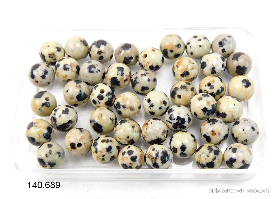 Jaspe Dalmatien, boule percée 6 - 6,5 mm