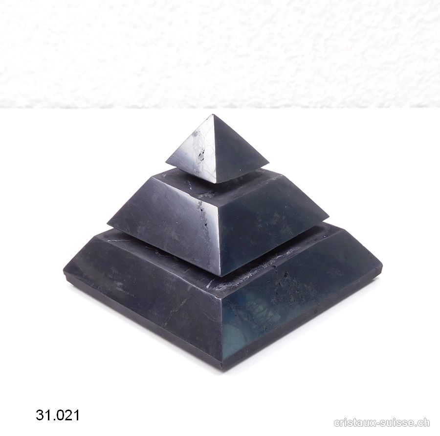 Pyramide Schungite SAQQARAH 7 cm x haut. 5,5 cm. OFFRE SPECIALE