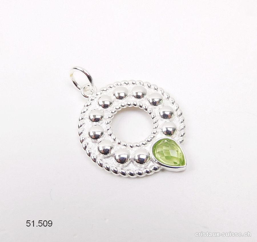 Pendentif Péridot - Olivine facetté en argent 925