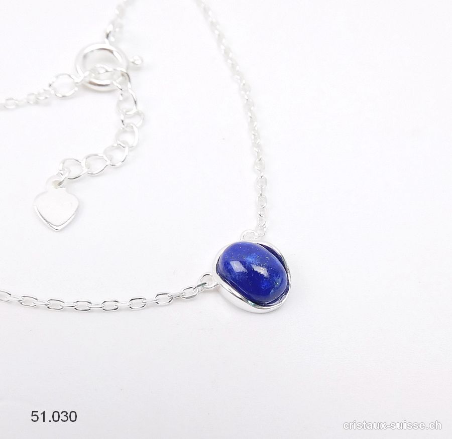 Pendentif Lapis-lazuli avec chaîne en argent 925. Réglable 41 - 44 cm