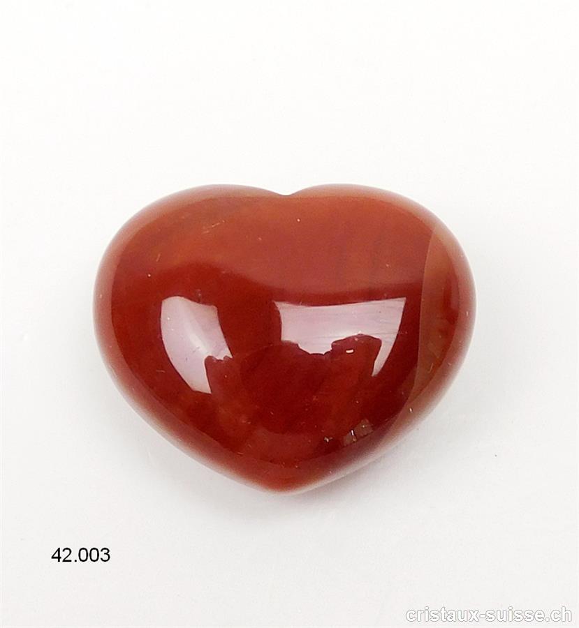 Coeur Cornaline bombée 3 x 2,5 cm