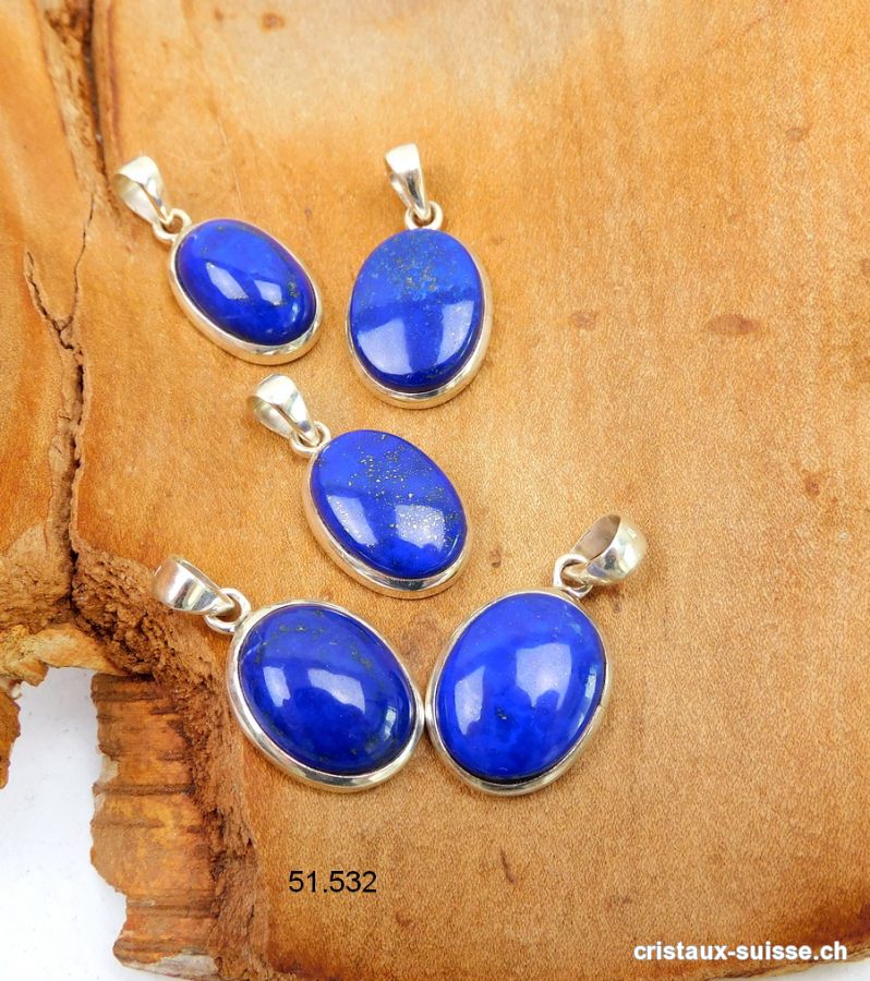 Pendentif Lapis-Lazuli d' Afghanistan en argent 925