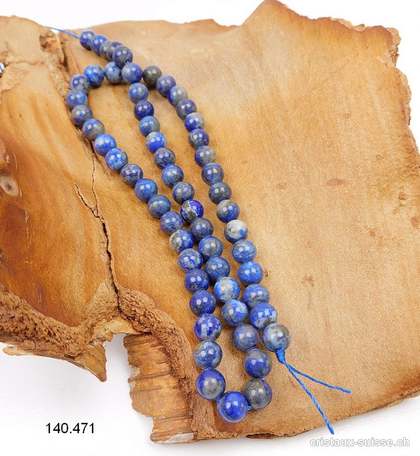 Rang Lapis-lazuli 6,5 mm / 39 cm, env. 62 boules. Offre Spéciale