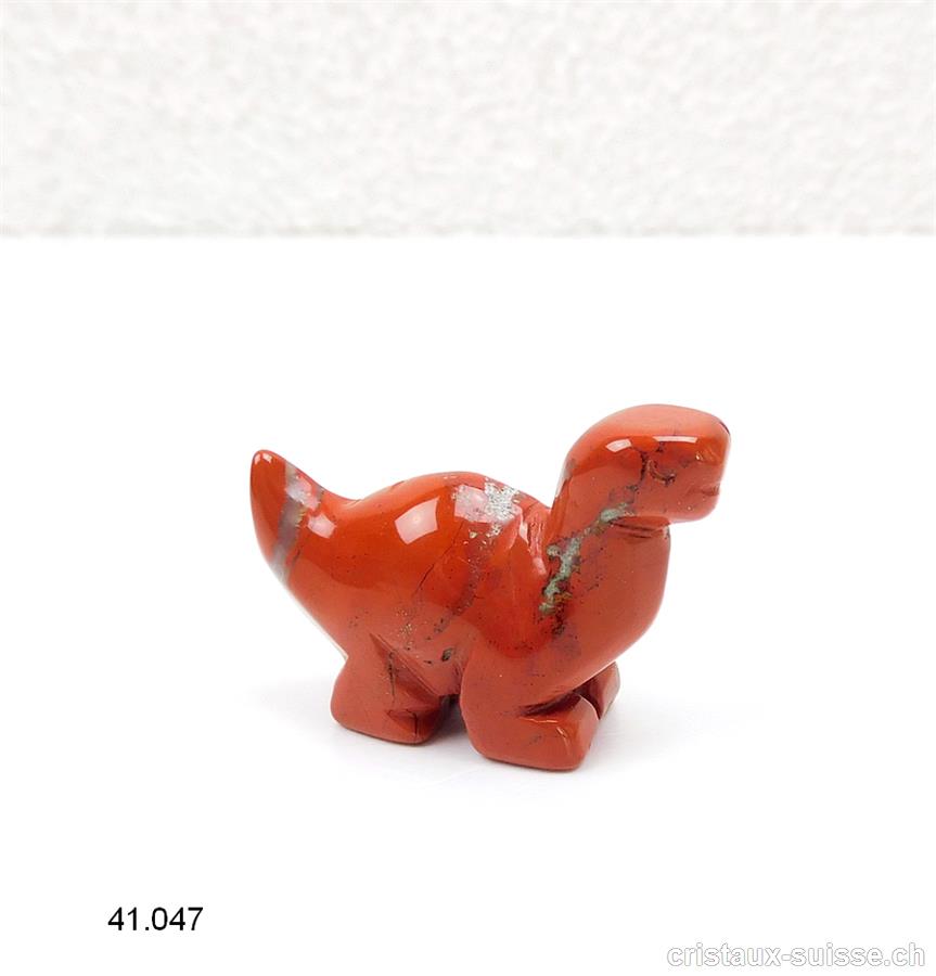 Dinosaure Jaspe rouge brèché, env. 4 x haut. 2,5 cm