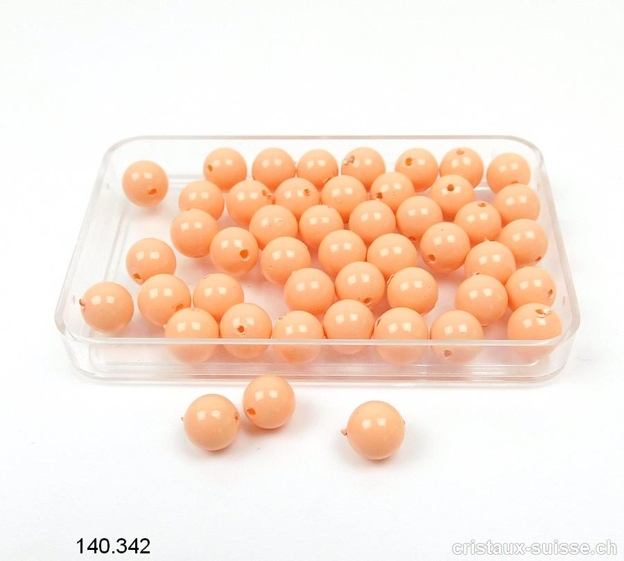 Nacre - Perles de Coquillage couleur saumon 6 mm