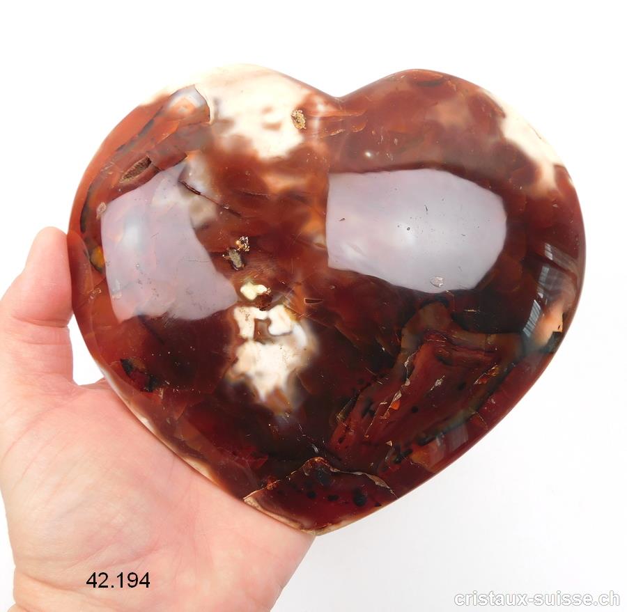 Coeur Cornaline naturelle XXL. Pièce unique 1'170 grammes