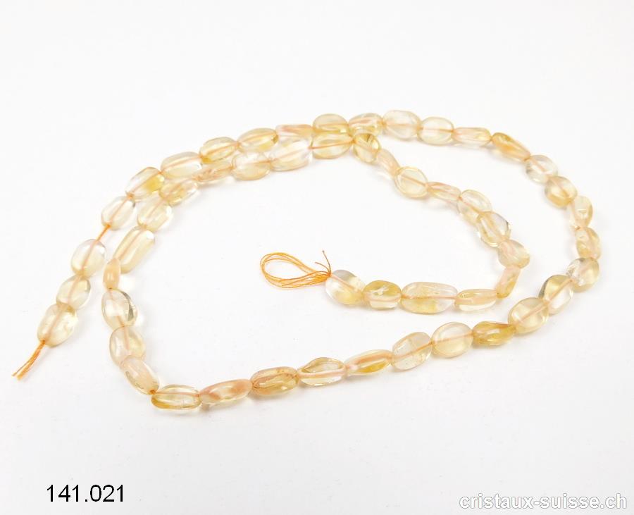 Rang Citrine claire, perles plates 5 à 7 mm / 40,5 cm