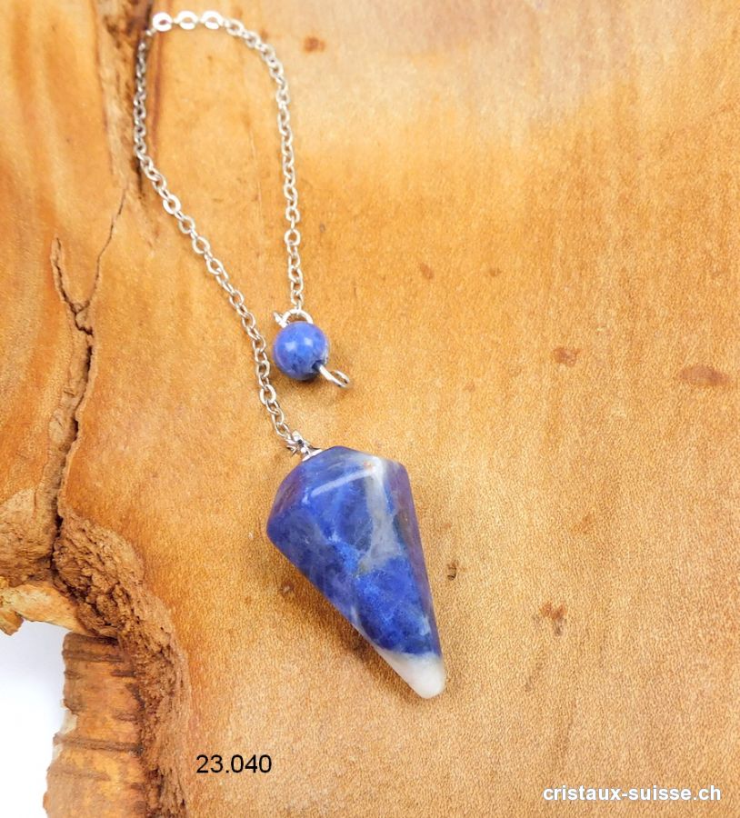 Pendule Sodalite facetté, petit 2,5 cm. Offre Spéciale