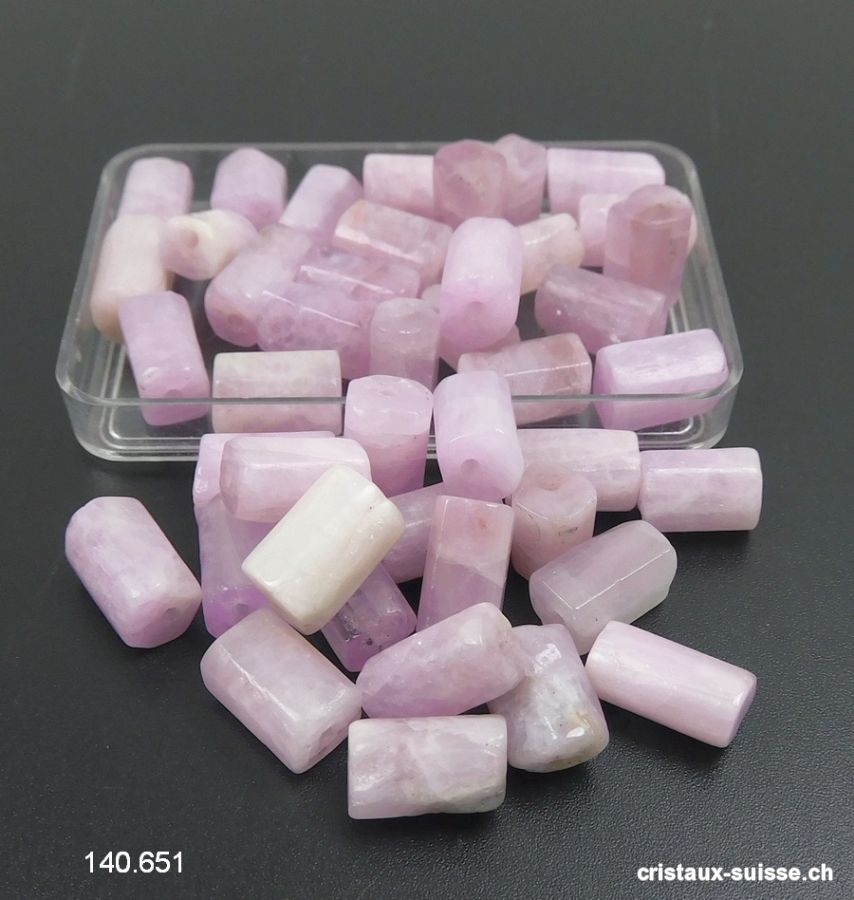 Kunzite rose - beige, tube percé 7 - 10 x 5 - 7 mm. Offre Spéciale