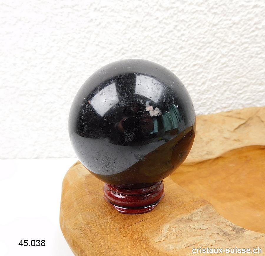 Boule Tourmaline noire - Schörl avec Albite Ø 5,6 cm. Pièce unique 300 grammes