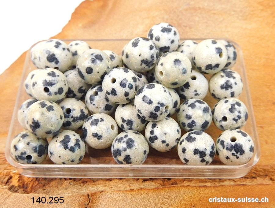 Jaspe Dalmatien, boule percée 8,5 mm