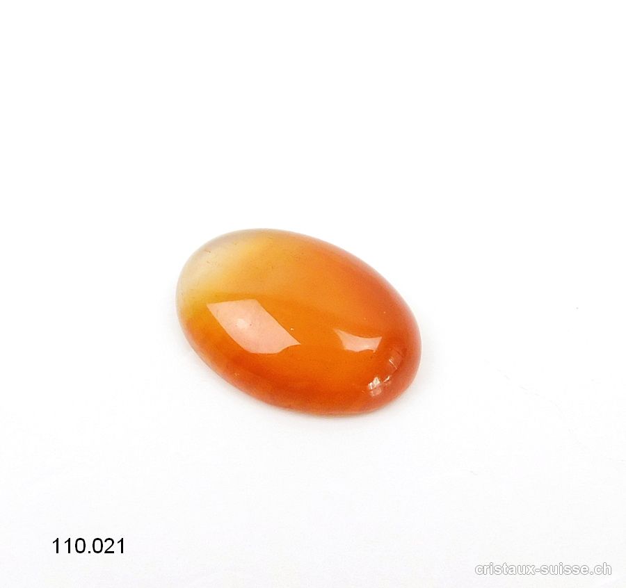 Cornaline moyen - clair, Cabochon 17,5 - 18 x 12,5 - 13 mm, non percé