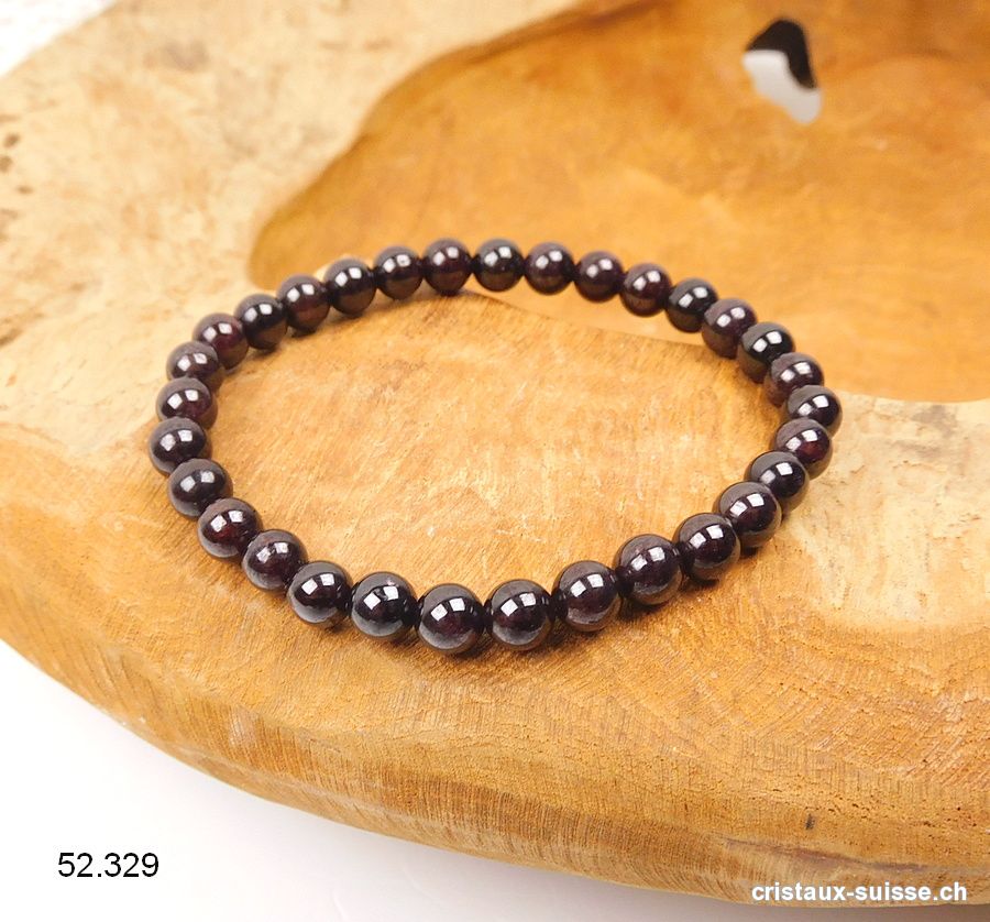 Bracelet Grenat Almandin 6 - 6,5 mm / 18 cm. Qual. A