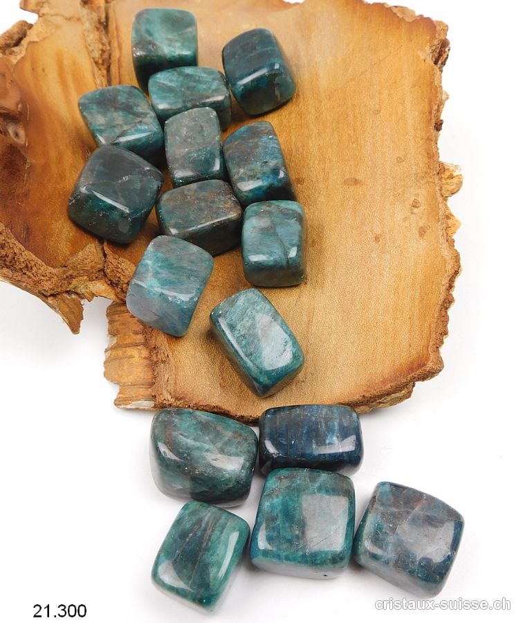 Apatite carrée bleue - brune 1,8 - 2,2 cm / 11 à 16 grammes. Taille M