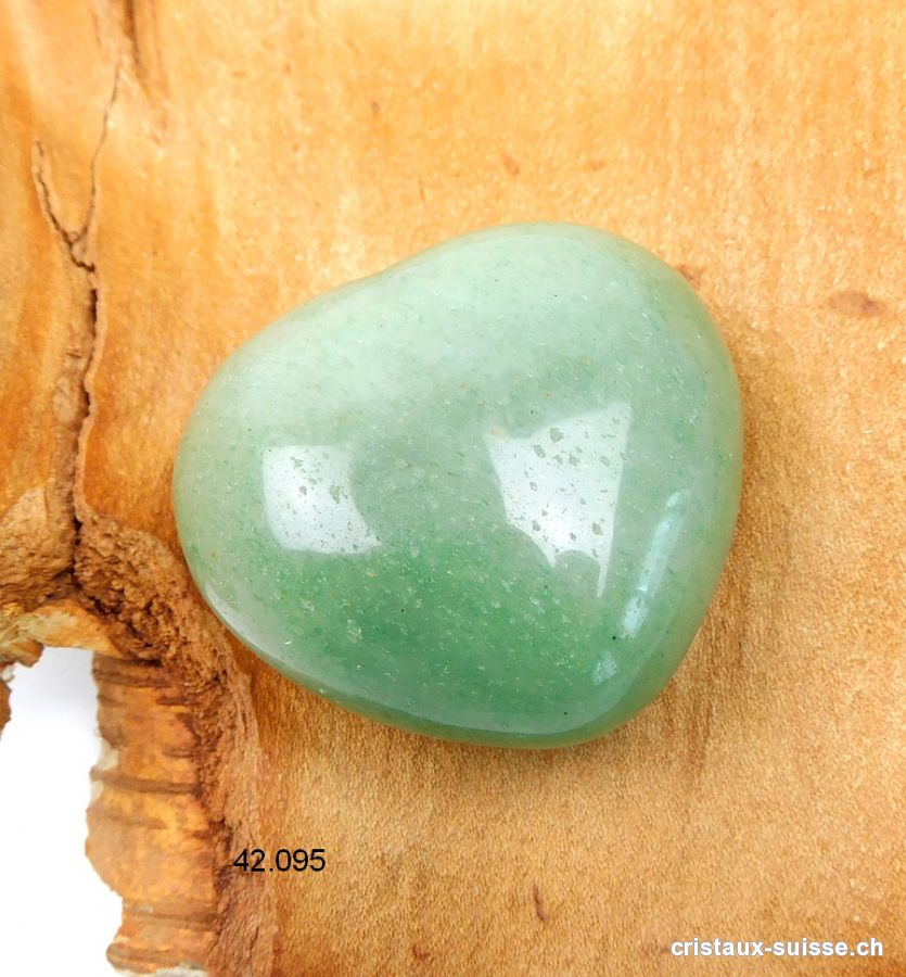 Coeur Aventurine verte 4,5 x 4 x 2,3 cm, bombé