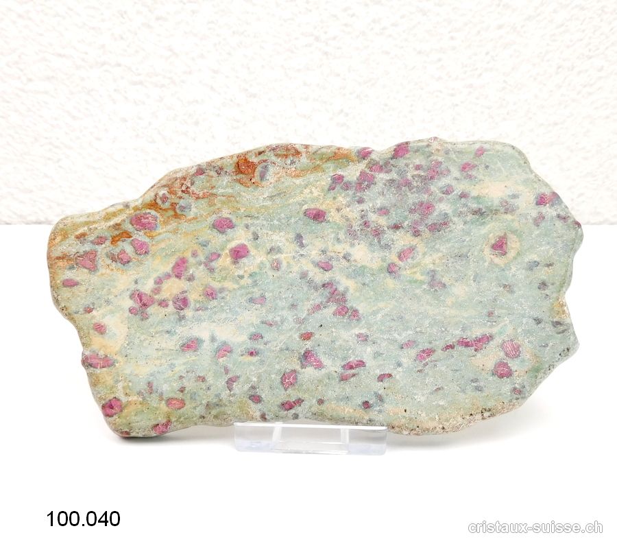 Plaque Rubis - Fuchsite 14,5 cm. Pièce unique