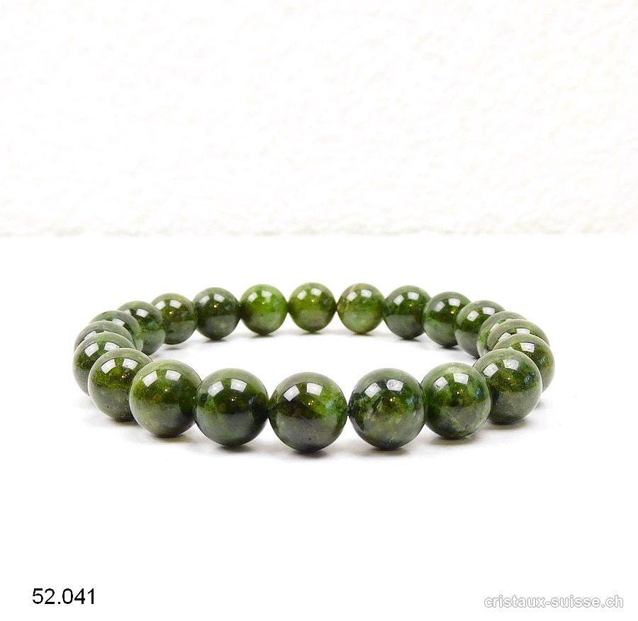 Bracelet Chromdiopside verte 7 mm, élastique 18 cm