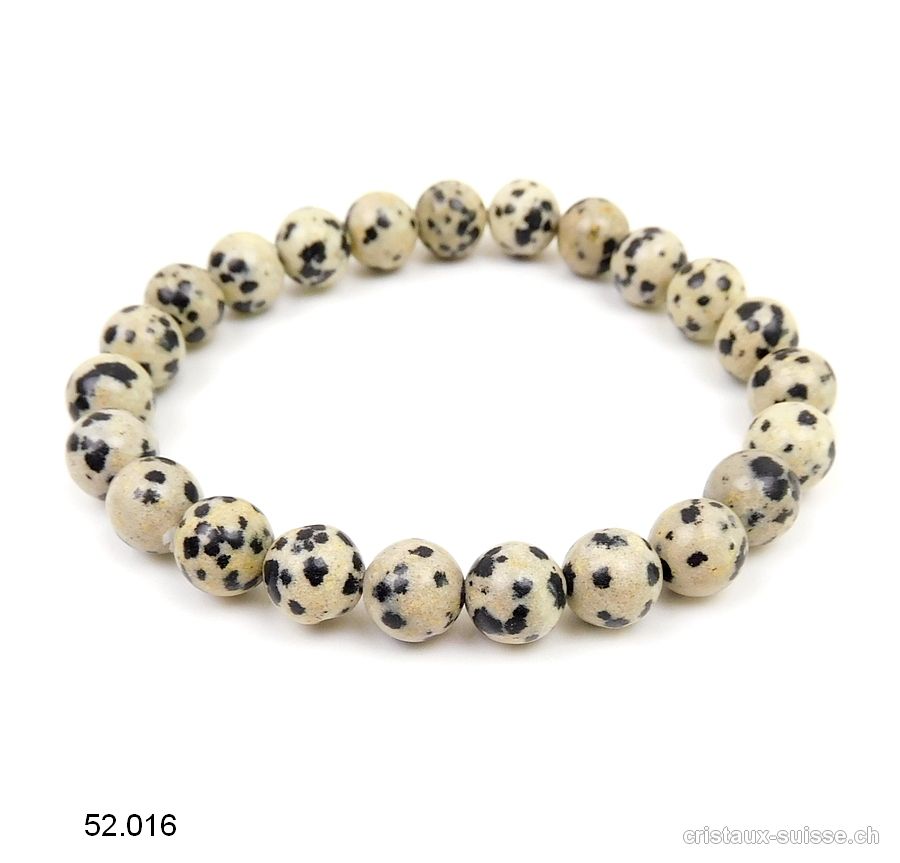 Bracelet Jaspe Dalmatien 8,5 mm / 19 cm