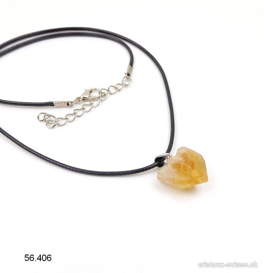 Pendentif Citrine morceau brut 1,5 à 2,5 cm et Collier. Offre Spéciale