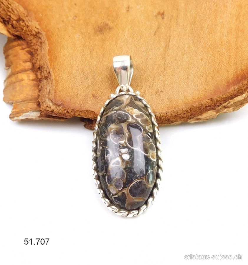 Pendentif Agate Turitelle en argent 925. Pièce unique