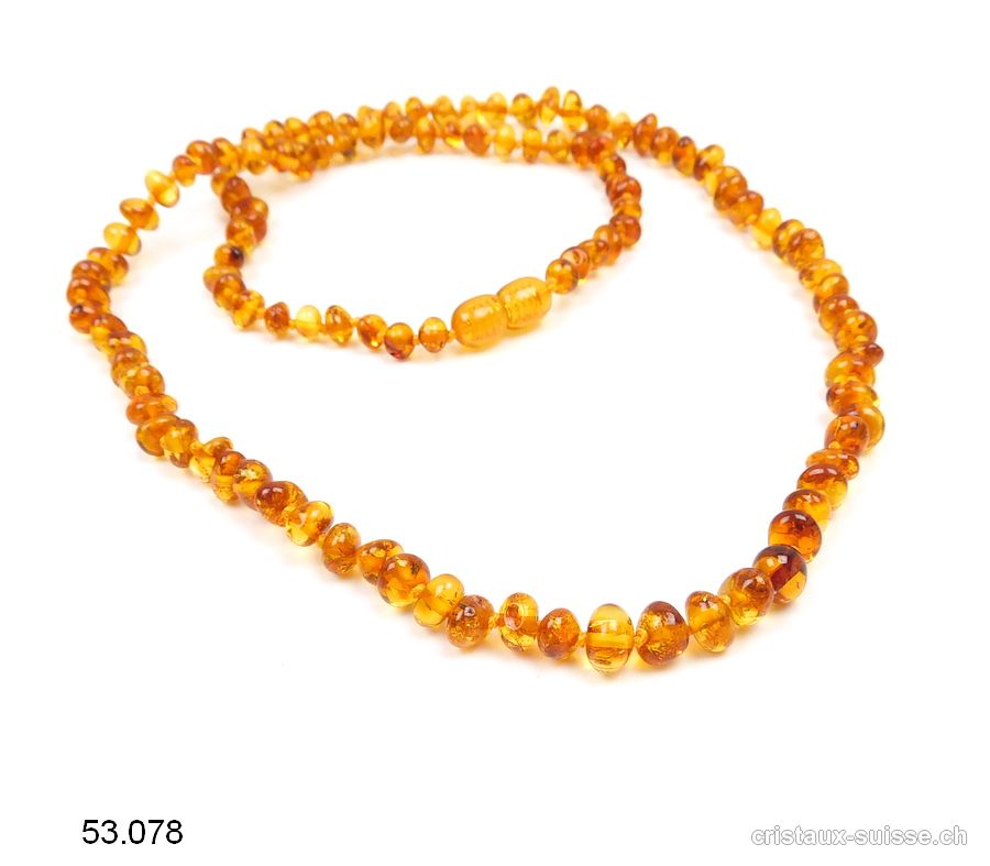 Collier Ambre miel noué 5-8 mm / 60 - 62 cm
