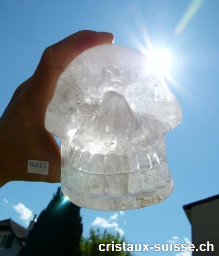 Crâne Cristal de Roche, L. 12 cm x h. 8,7 cm. Pièce unique 1,3 kilo