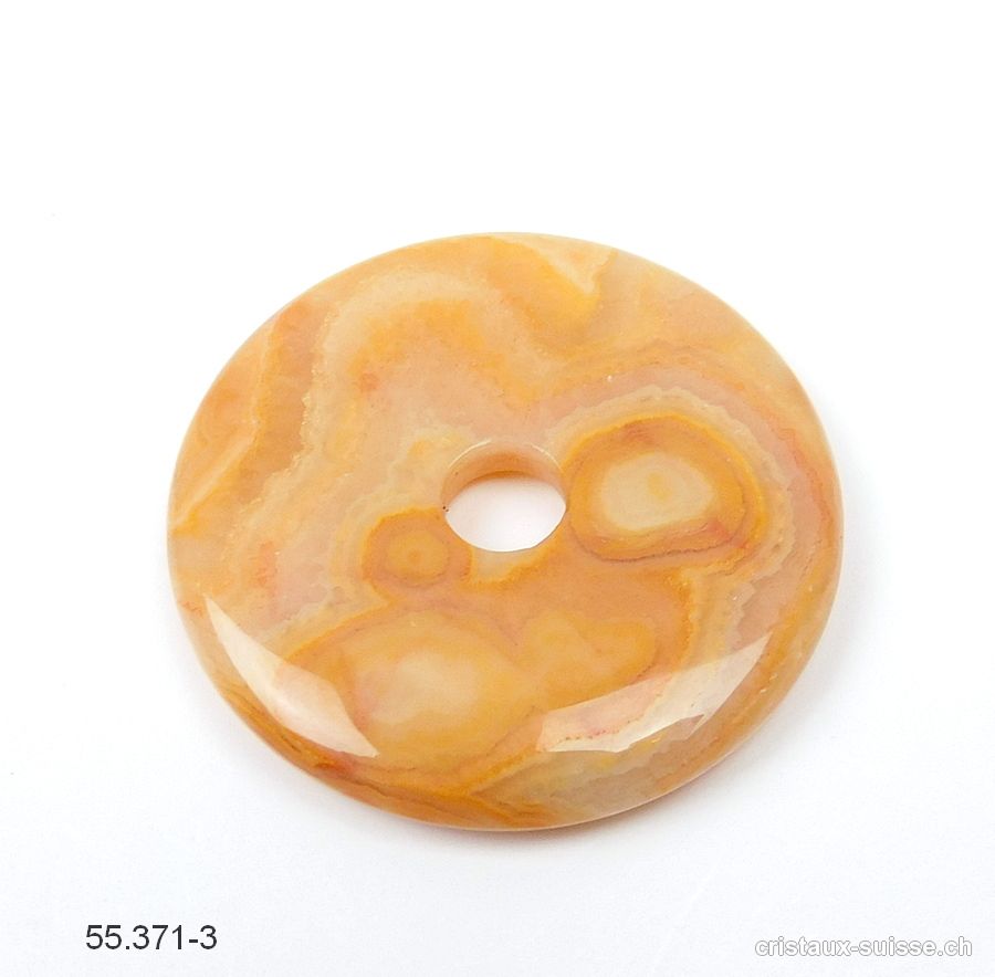 Agate Crazy Lace beige, donut  4 cm. Pièce unique