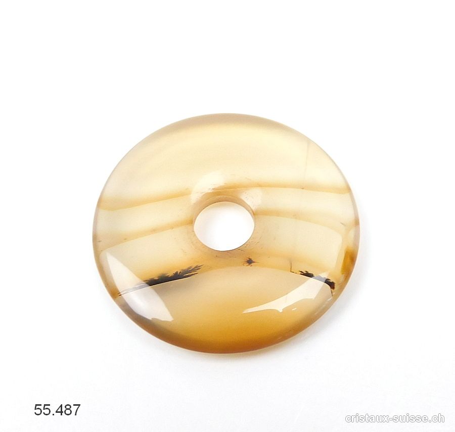 Agate brun clair Donut 3 cm