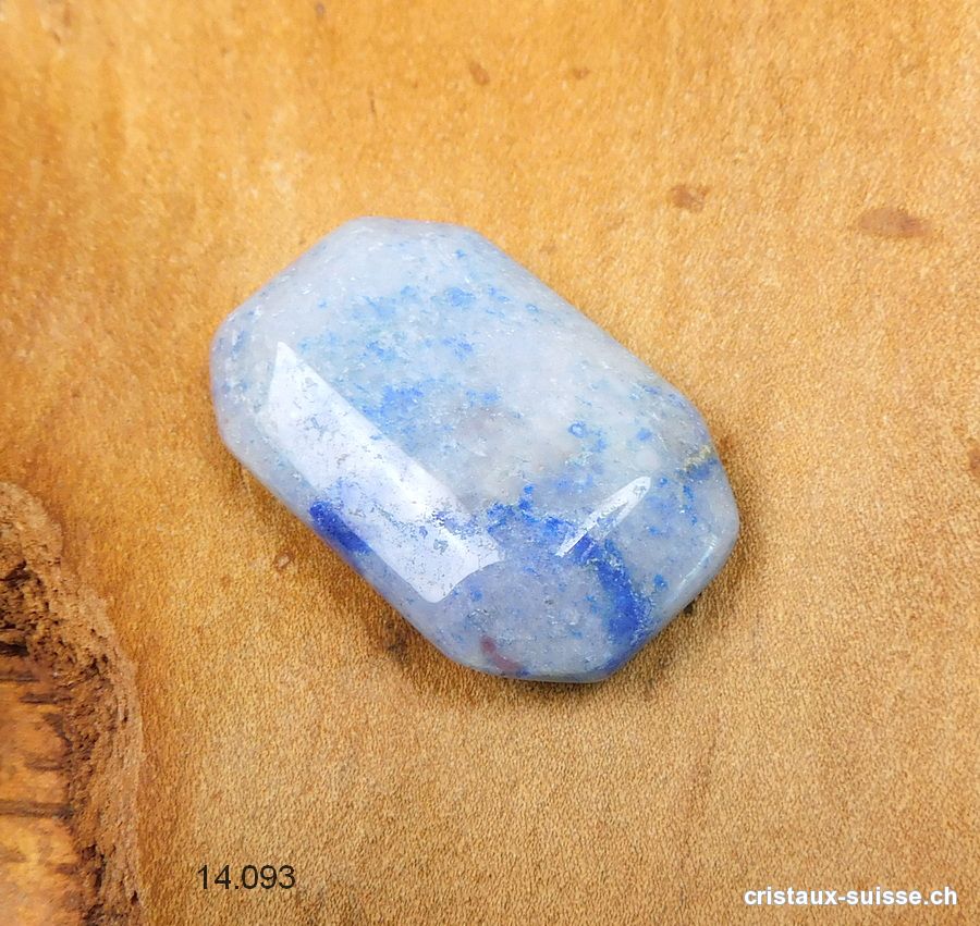 Quartz bleu, pierre anti-stress à pans coupés 3,5 x 2-2,5 cm