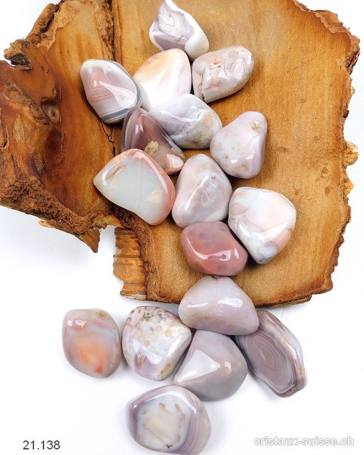 Agate Botswana gris-rose-beige 2,5 - 3 cm. Offre Spéciale