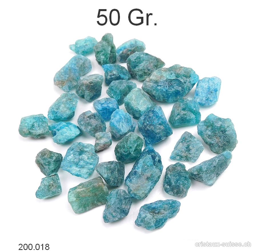 Apatite bleue brute. Lot 50 Grammes